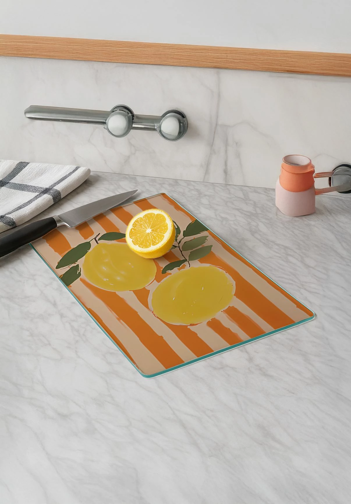 Rezalna deska iz kaljenega stekla, večbarvna, Hermia Kes-00021, 30 x 40 cm