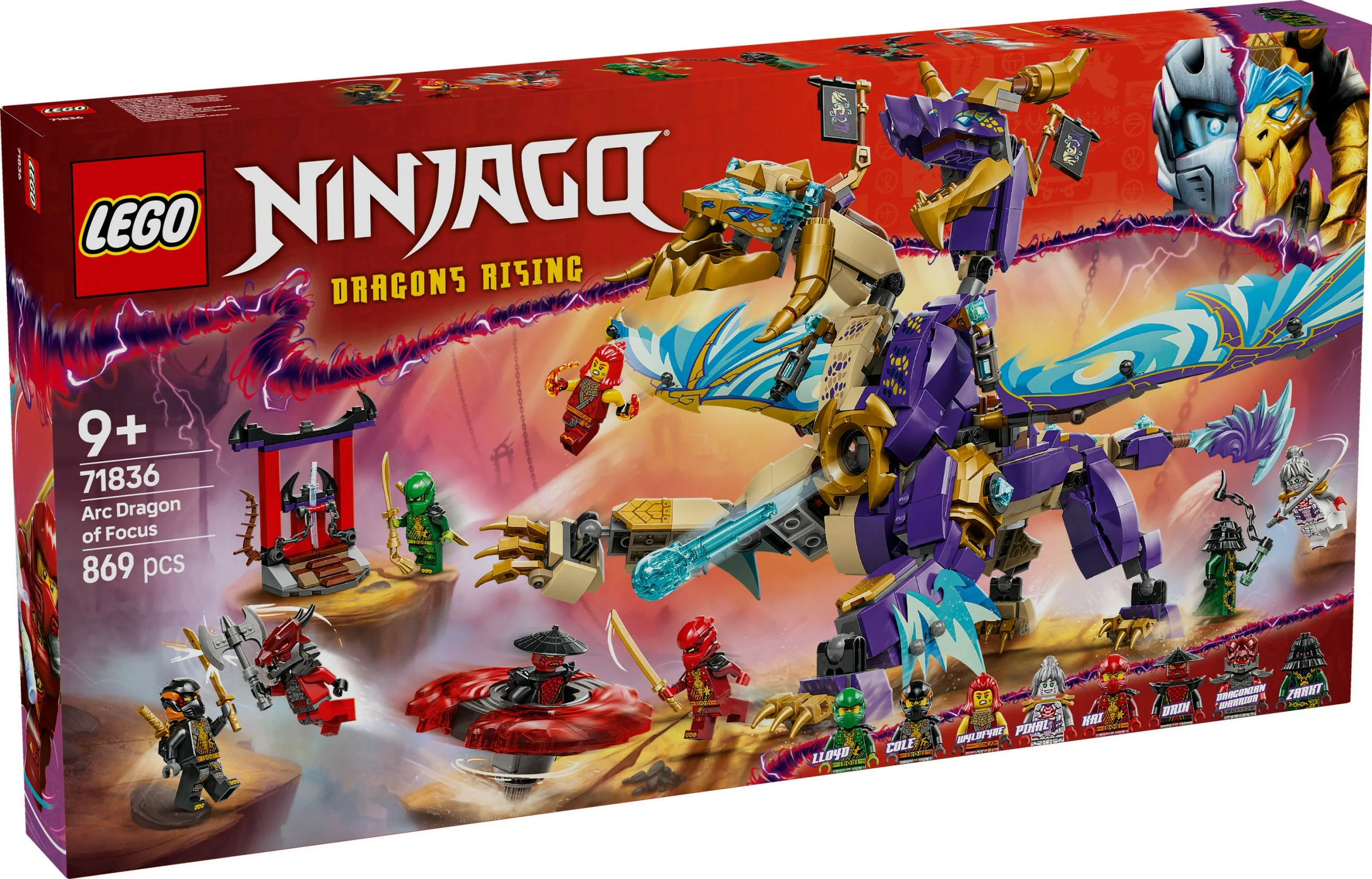 Set za sestavljanje Ninjago Lichtbogendrache LEGO 71836, 869 kosov, večbarven