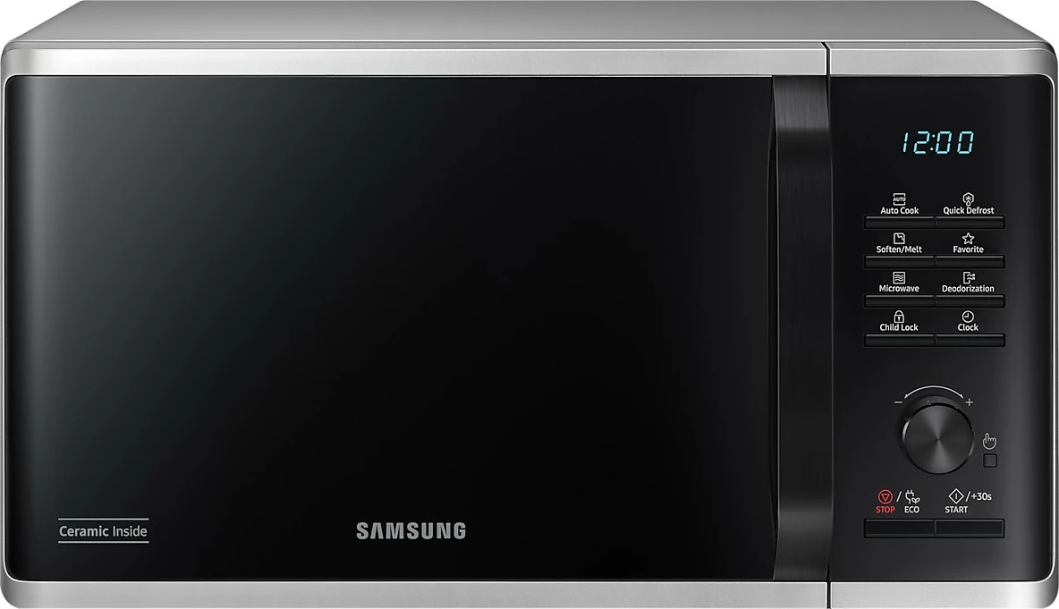 Mikrovalovna, Samsung MS23B3515AS, Solo, 23 L, 1150 W, LED, črno/siva