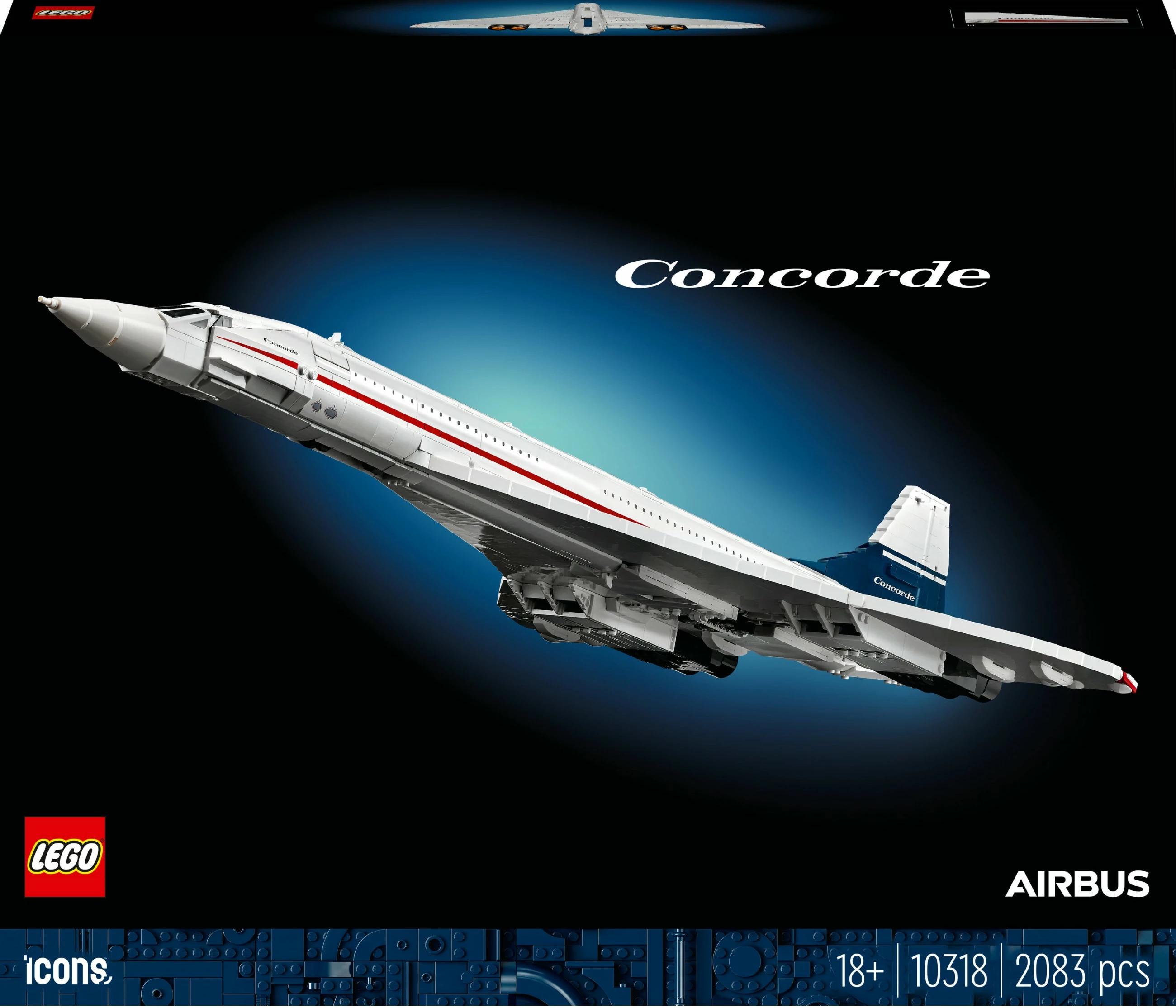 Gradbeni set Concorde LEGO ICONS, 2083 kosov, večbarven