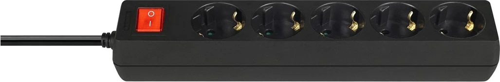 Podaljšek s 5 vtičnicami Schuko SAVIO LZ-15, 5 m, črn