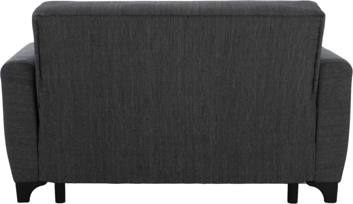 Dvosed kavč-postelja, visok naslon, siv, 160x84x88 cm