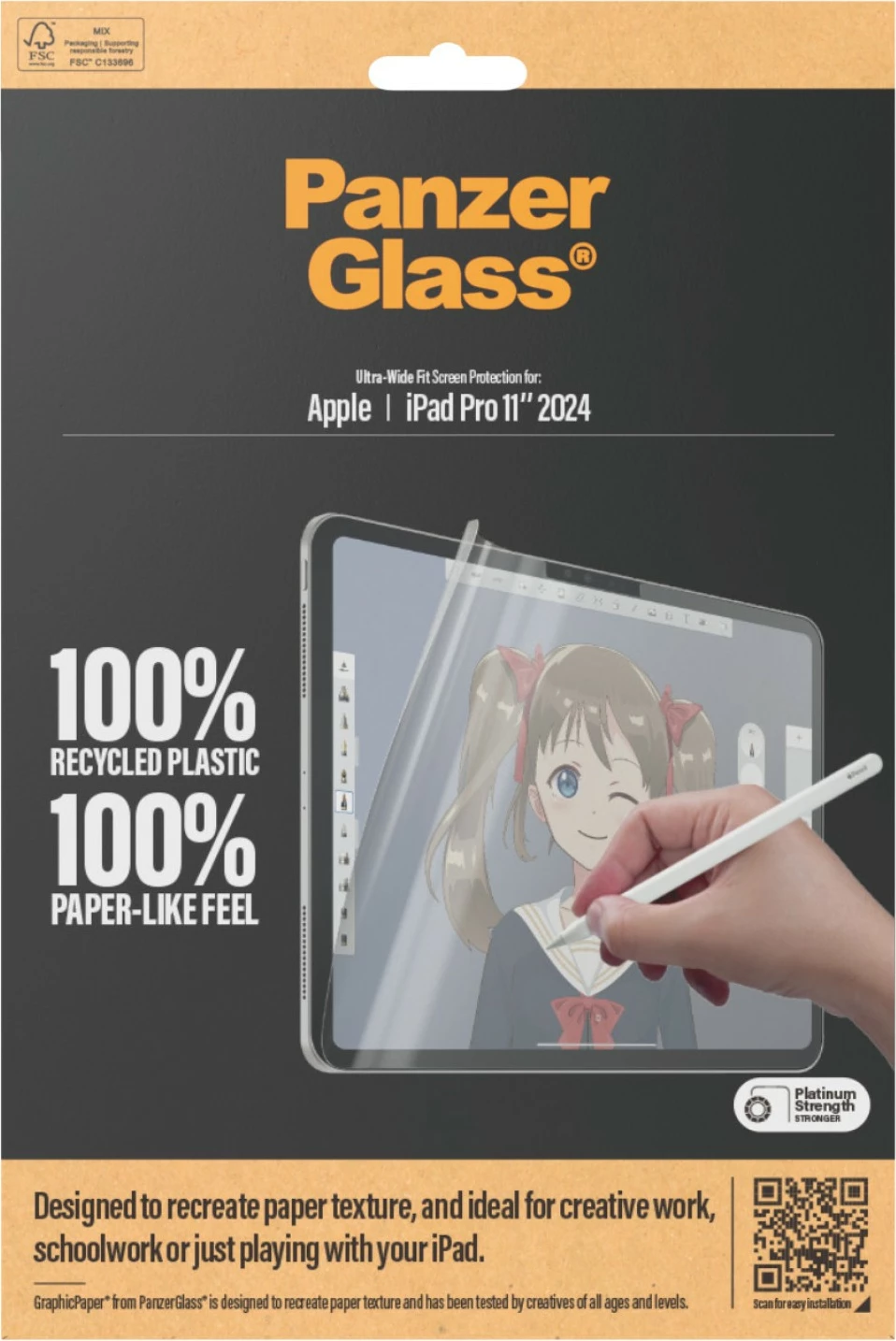 Zaščitnik zaslona PanzerGlass GraphicPaper za iPad Pro 11" 2024, prozoren