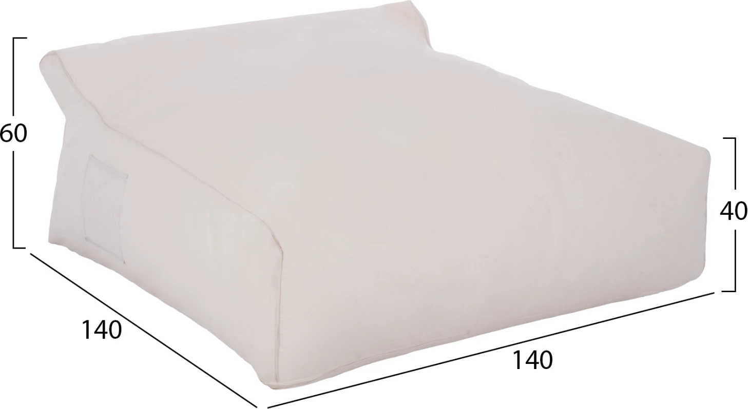 Yamin dvosed pouf s tekstilenom 600gr/m2 2X1 bel FH5773.11 140x140x40-60 cm