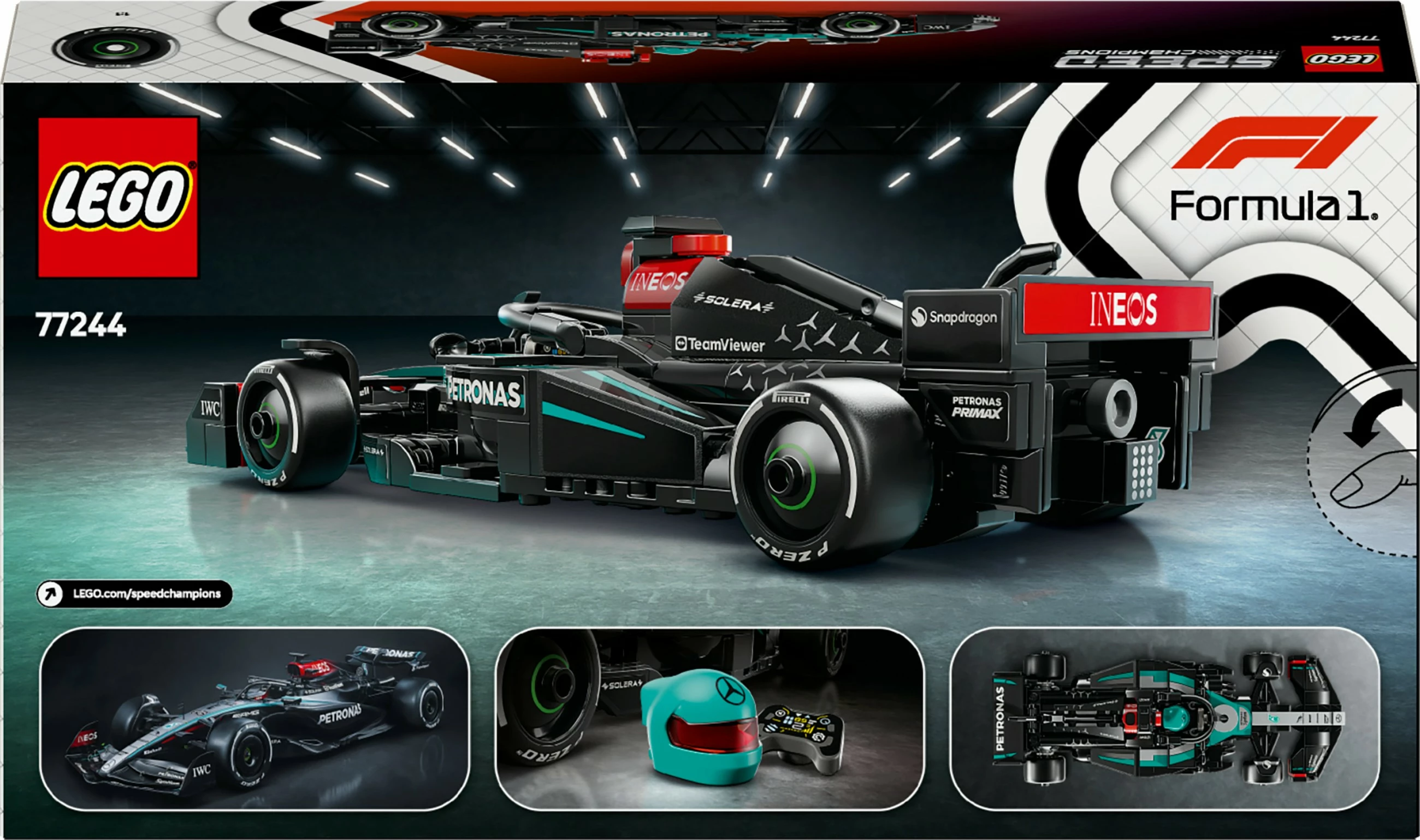 Model dirkalnega avtomobila Mercedes-AMG F1 W15, komplet LEGO, 267 kosov, večbarven