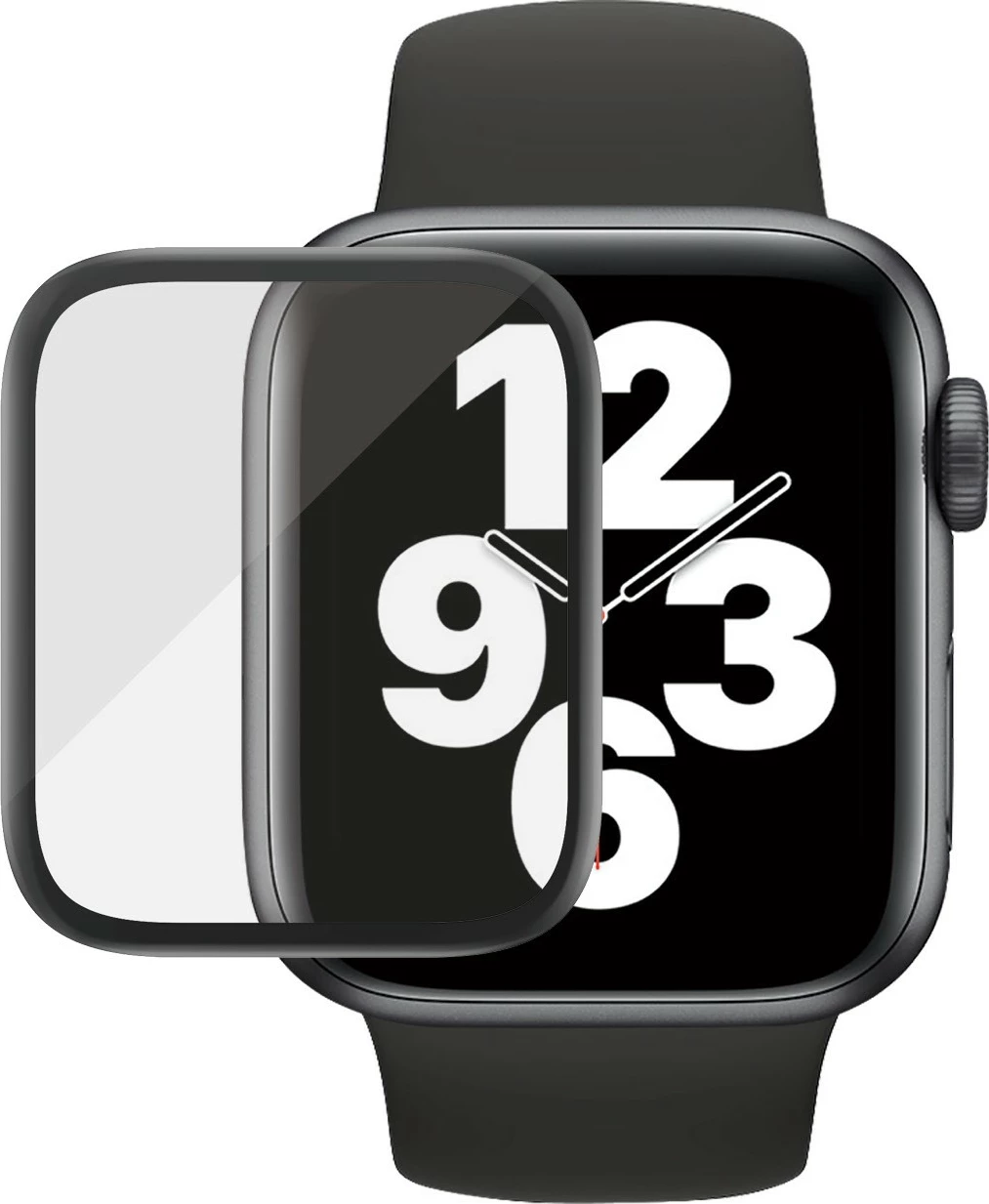 Zaščita zaslona PanzerGlass za Apple Watch Series 4/5 40 mm, prozorna, črni okvir