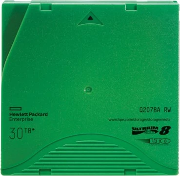 Podatkovna kaseta LTO-8 Ultrium RW, 30 TB (stisnjeno) / 12 TB (neobdelano), Q2078A, HPE, zelena