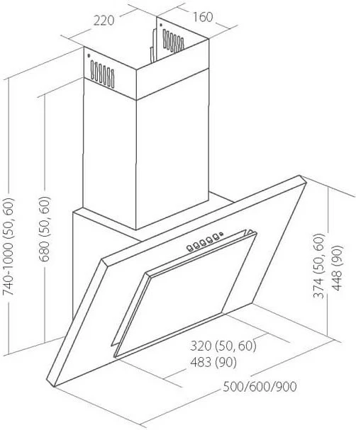 Aspirator za kuhinjo Akpo WK-4, 420 m³/h
