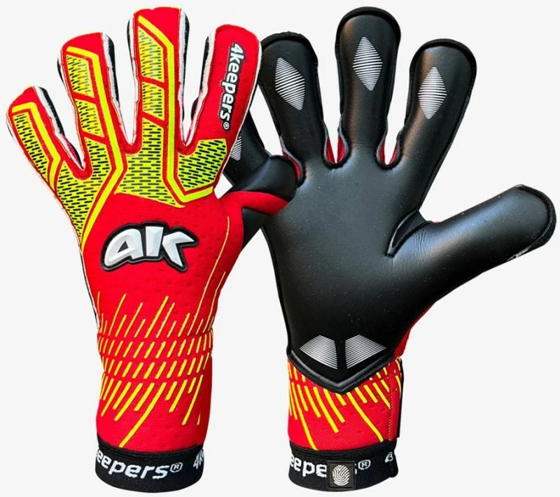 Rokavice za vratarje za otroke 4keepers, rdeče-rumene