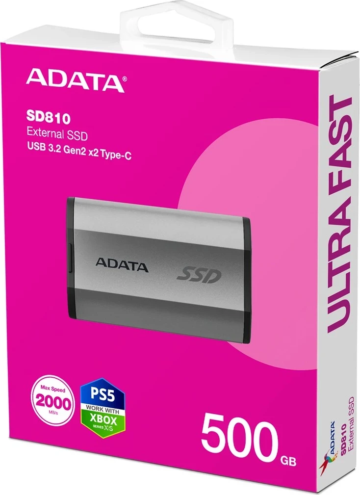 Zunanji SSD, 500 GB, črn ADATA SD810