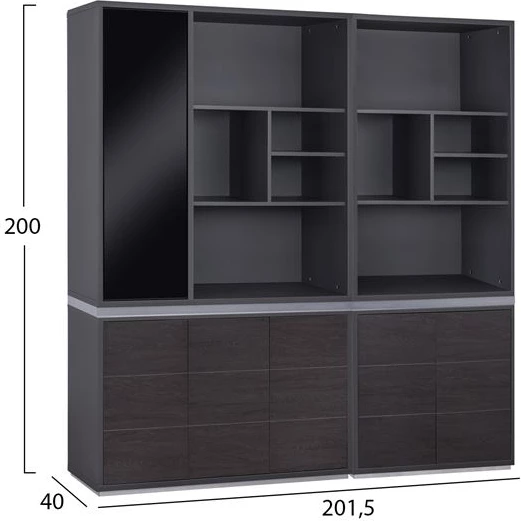 Set 2 kosov profesionalne pisarniške knjižnice iz palisandra FH11200