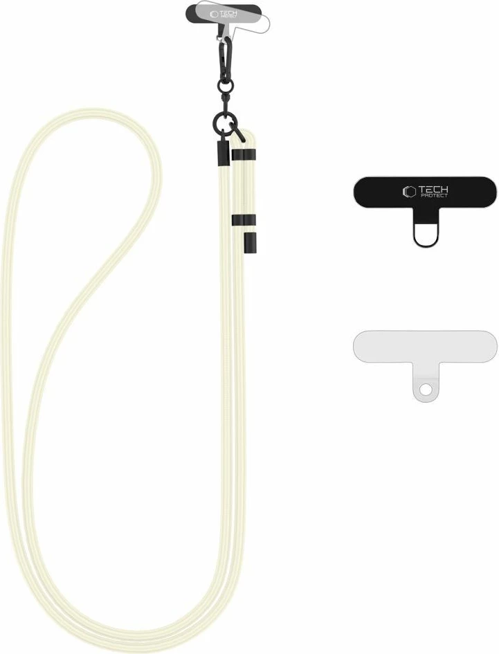 Crossbody trak za pametni telefon Tech-Protect C1S, bel, z 2 adapterjema