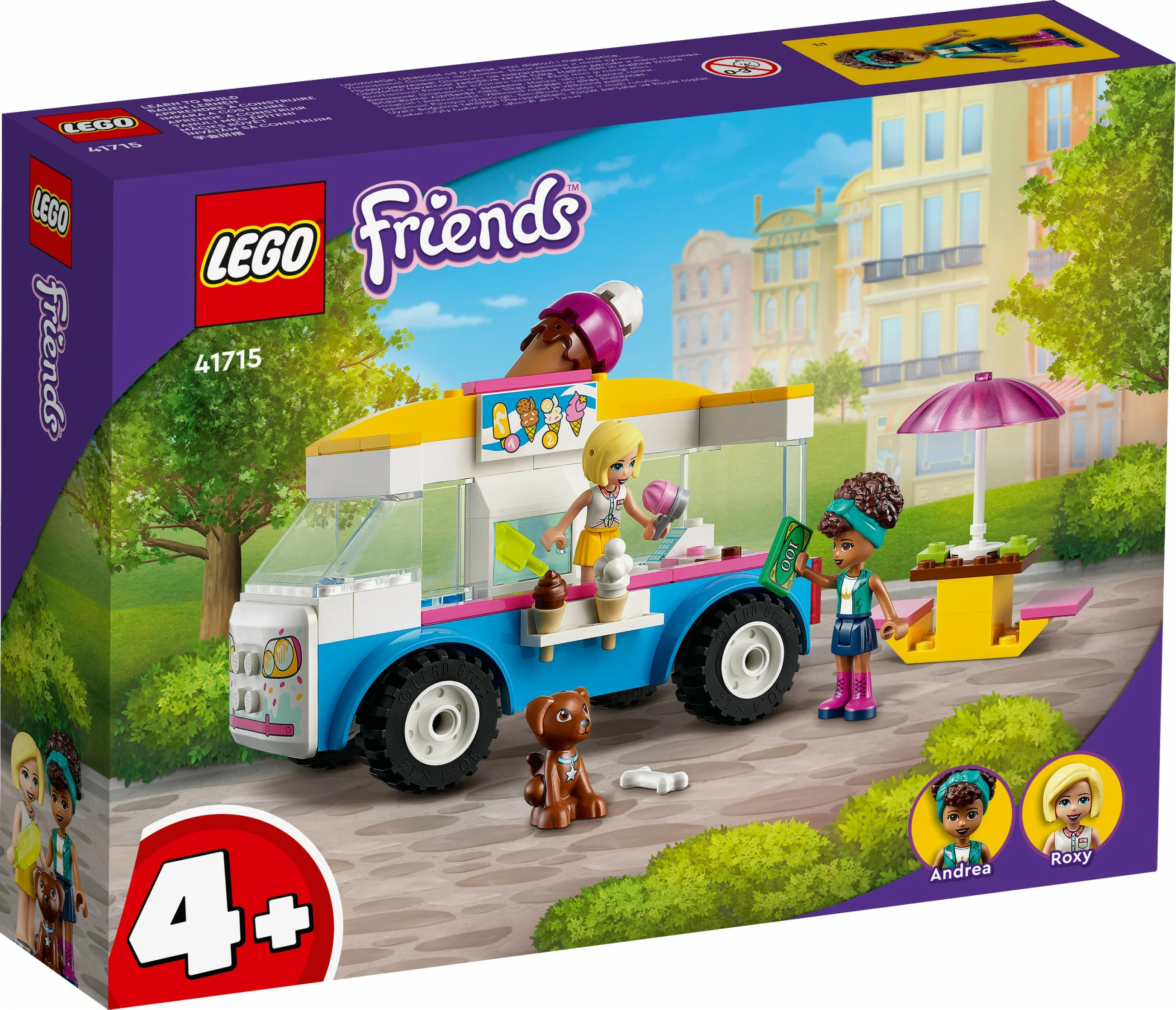 Set za sestavljanje z avtodomom za sladoled LEGO Friends 41715, 84 kosi, večbarven