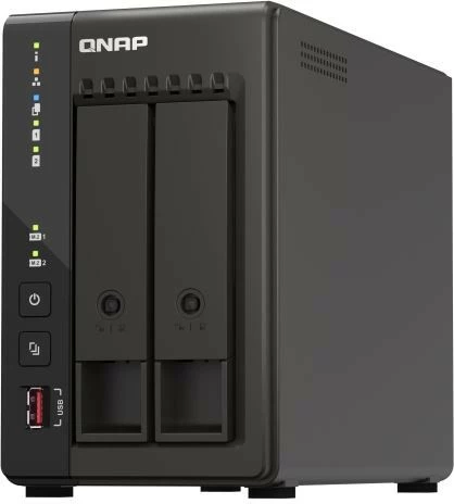Namizni NAS QNAP TS-253E-8G, 8 GB RAM, 2 reže za diske, črn