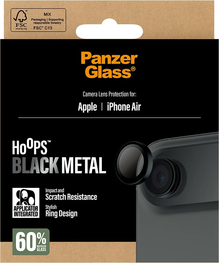 Mrežica za zaščito kamere PanzerGlass Hoops za iPhone Air, črna