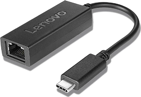Ethernet adapter USB-C na RJ45, Lenovo 4X90S91831, črn