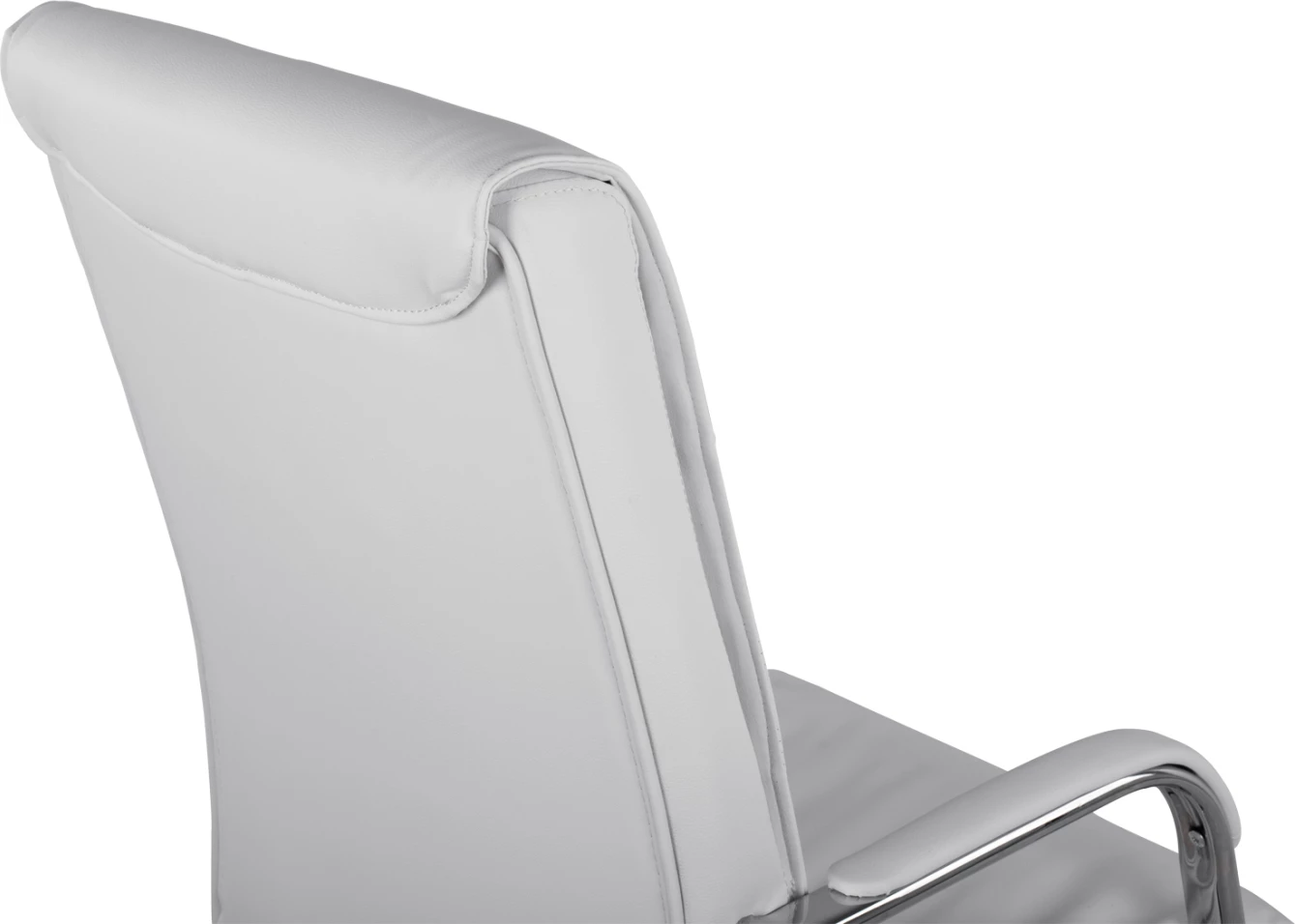 Direktorski pisarniški stol bele barve s kromirano osnovo Jacob FH1044.12 57x75,5x100 cm