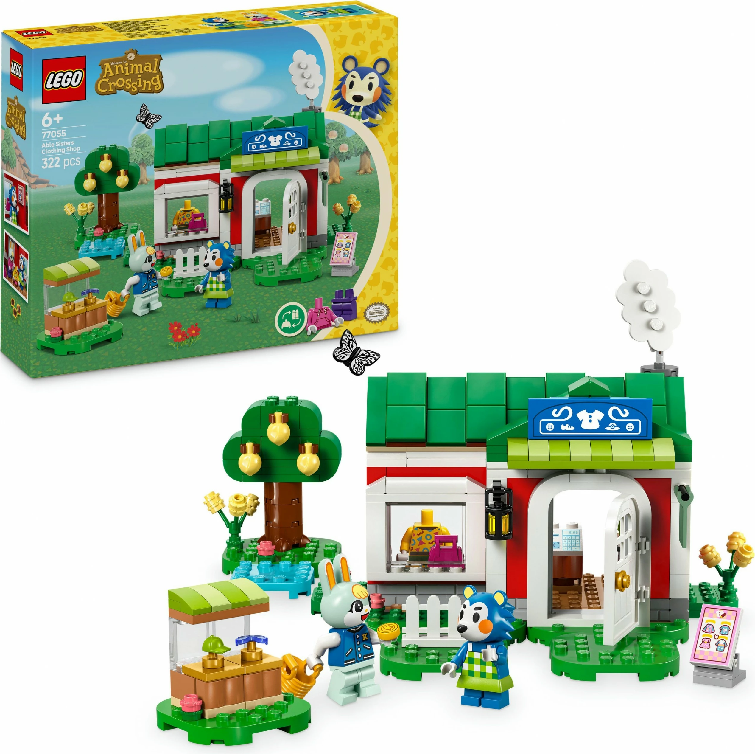 Set gradnje Animal Crossing 77055, 322 kosov, večbarven