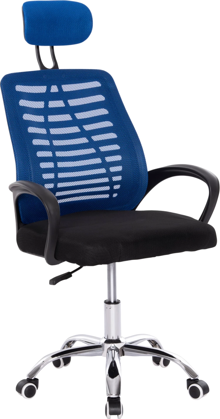Pisarniški stol TRAIL2 FH1193.36 modra in črna mrežasta tkanina-kromirano podnožje 61x61x116Hcm