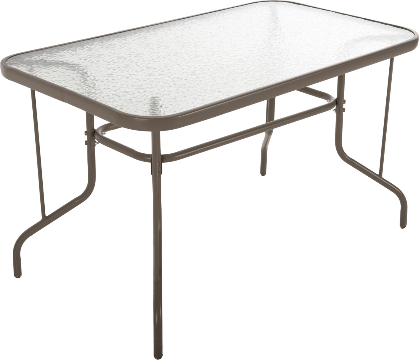 Zunanja kovinska miza ADAM FH5679.04 v barvi šampanjca s kaljenim steklenim vrhom 120Χ70Χ71Hcm