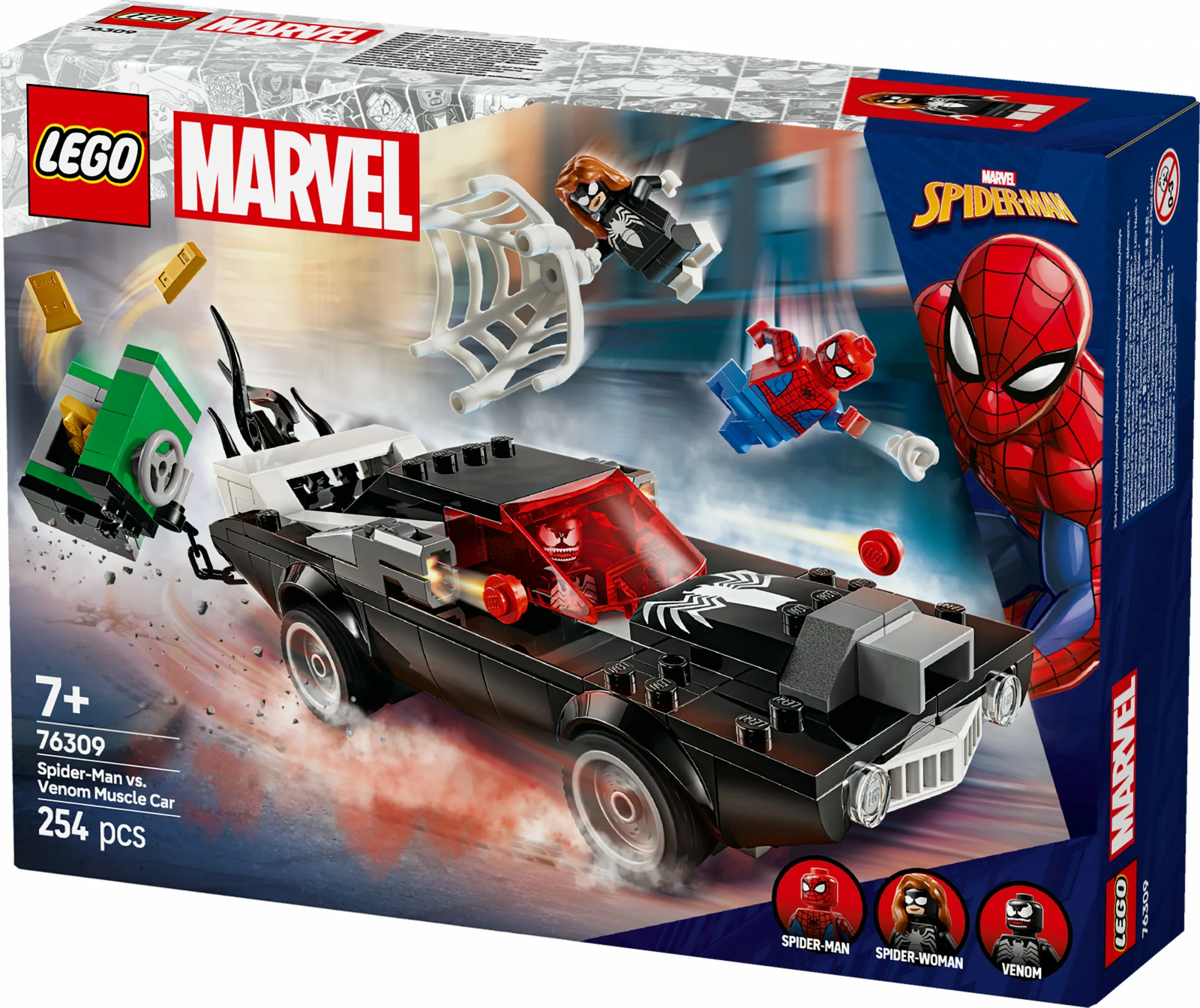 Set za sestavljanje Spider-Man proti Venom Muscle-Car, LEGO Marvel 76309, 254 kosov, večbarven