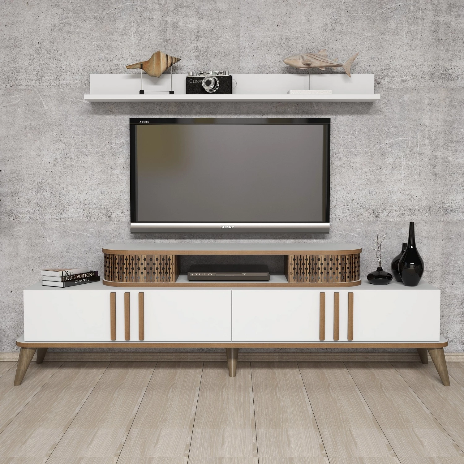 Komoda za TV Eylül Skye Decor, bela