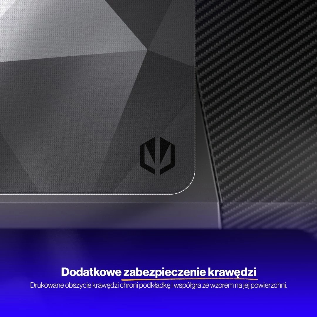 Podloga za miško Crystal Black L, Endorfy, za igralce, bela-črna