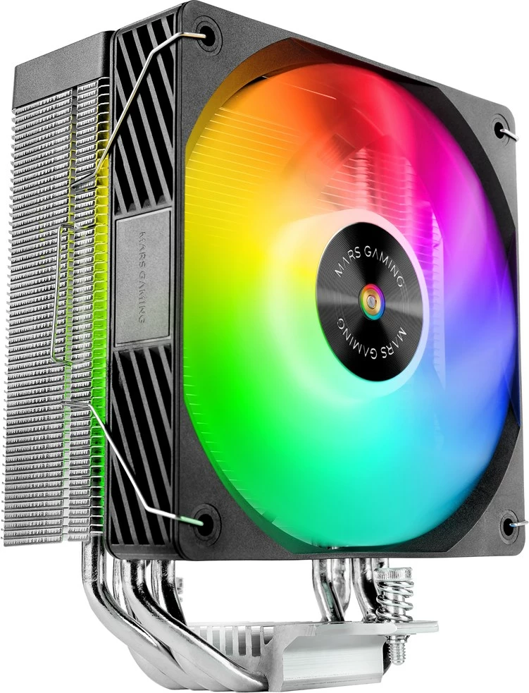Procesorski zračni hladilnik TACENS Mars Gaming MCPU-X4ARGB, 12 cm, RGB, črn