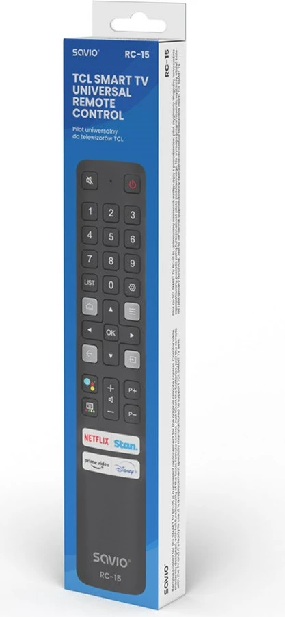 Univerzalni daljinski upravljalnik za TV TCL Savio RC-15, črn