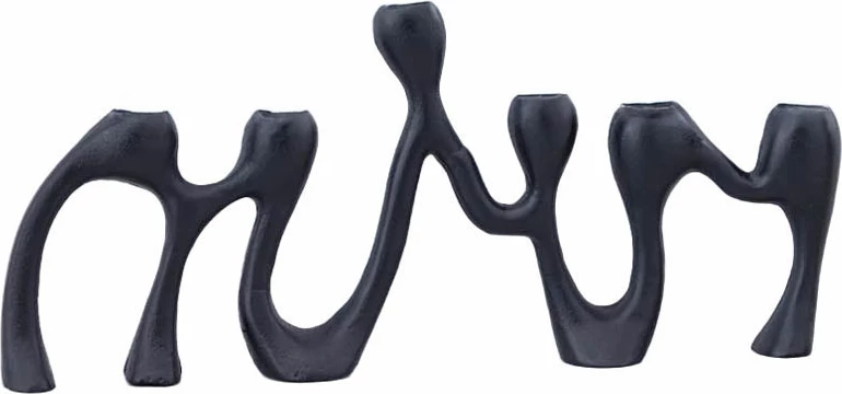 Držalo za sveče, aluminij, črno, 44x5,5x19,5 cm LUMINOSO