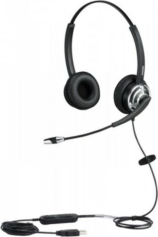 Kablirane pisarniške slušalke Plusonic ALLNET 8805-8.2MS, črne