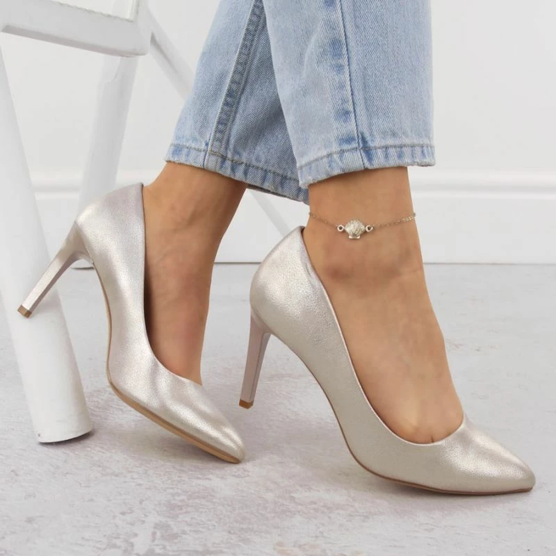 Eleganten ženski čevelj, siv/srebrn Sergio Leone