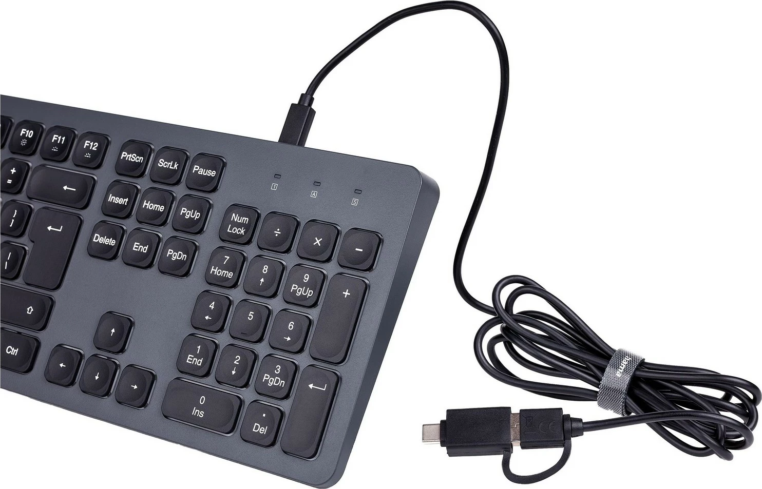 Tipkovnica Hama CK-400, 105 tipk, USB, črno-siva