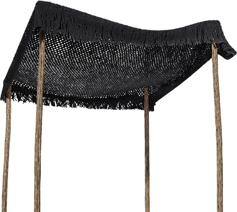 Mreža za senco makrame FOLEJA, črna, 4x4 m