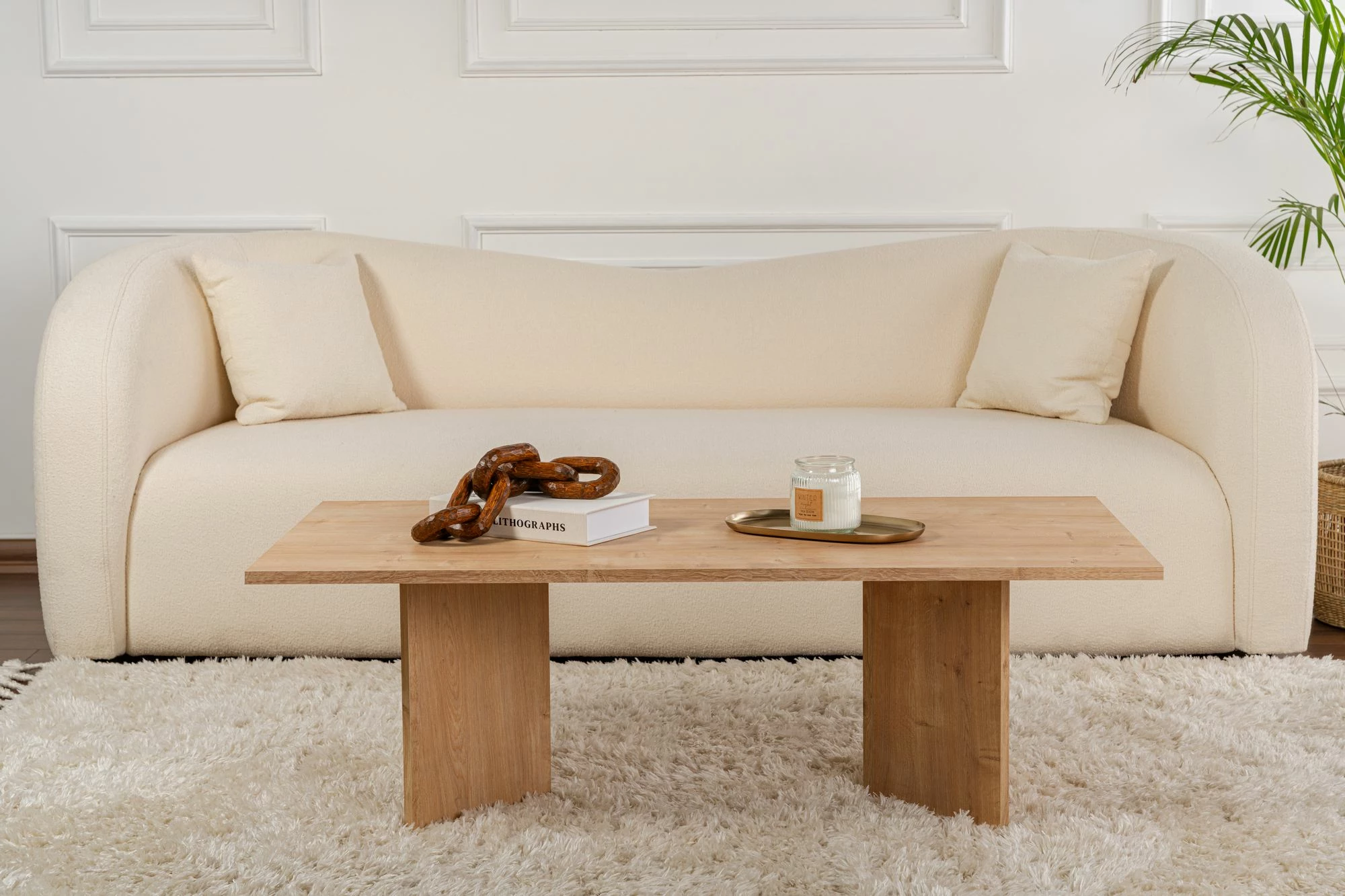 Kavni mizica Sabin, Sapphire Oak, lesena barva