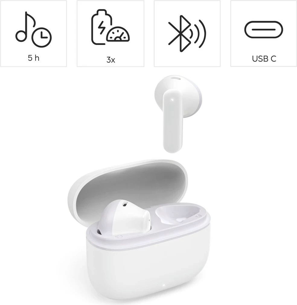 Brezžične slušalke True Wireless Freedom Light II, Hama, Bluetooth 5.3, bele