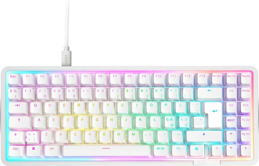 Mekanična tipkovnica NZXT FUNCTION Elite MiniTKL, DE-Layout, RGB, bela