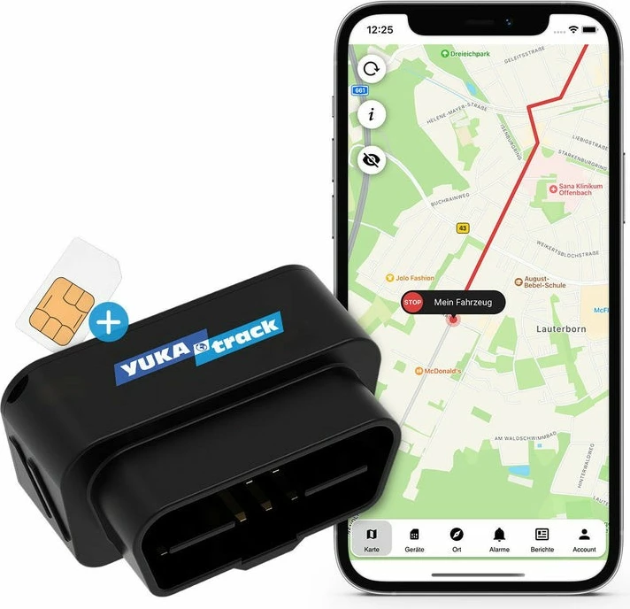 Sledenje GPS univerzal YUKAtrack YTOBD2GPS, SIM enojna, črn