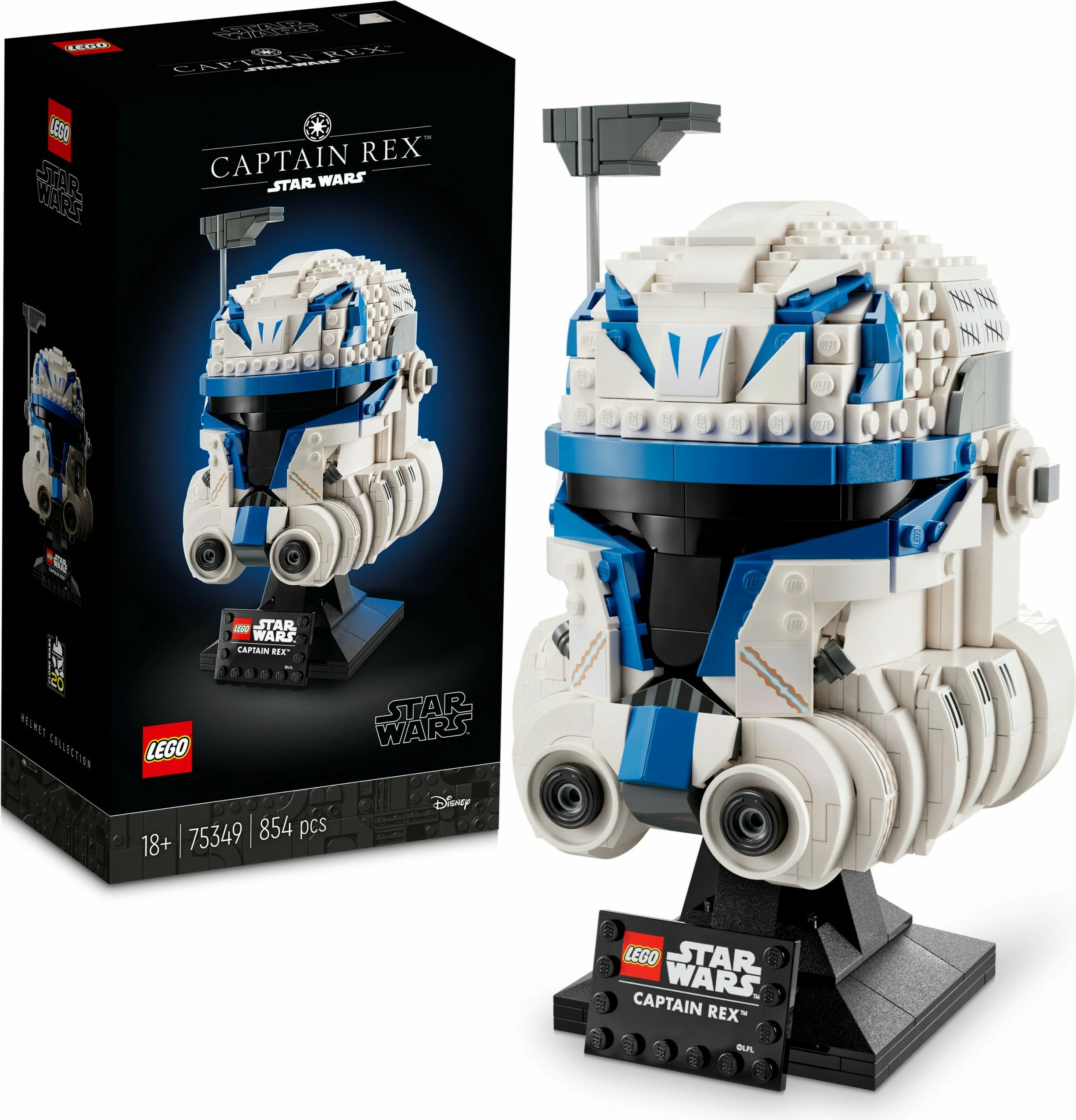 Detajiran model čelade Captain Rex, LEGO Star Wars, 854 kosi, večbarven