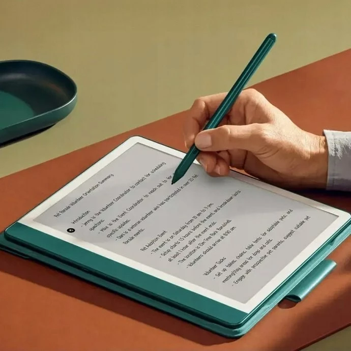 Elektronski bralnik z velikim zaslonom 10,2" Kindle Scribe 2024, 64 GB, Wi‑Fi, z vrhunskim pisalom, turkizen