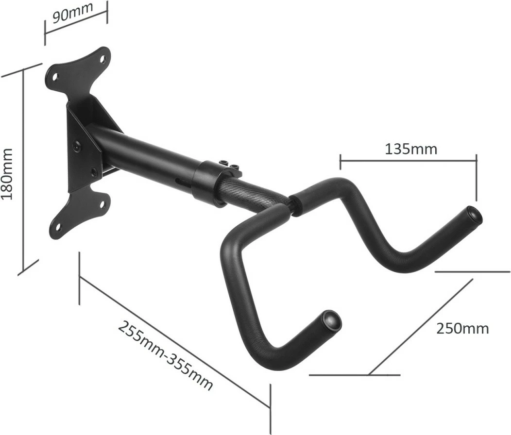 Stenski nosilec za kolo Maclean MC-431, jeklo, nosilnost 30 kg, črn