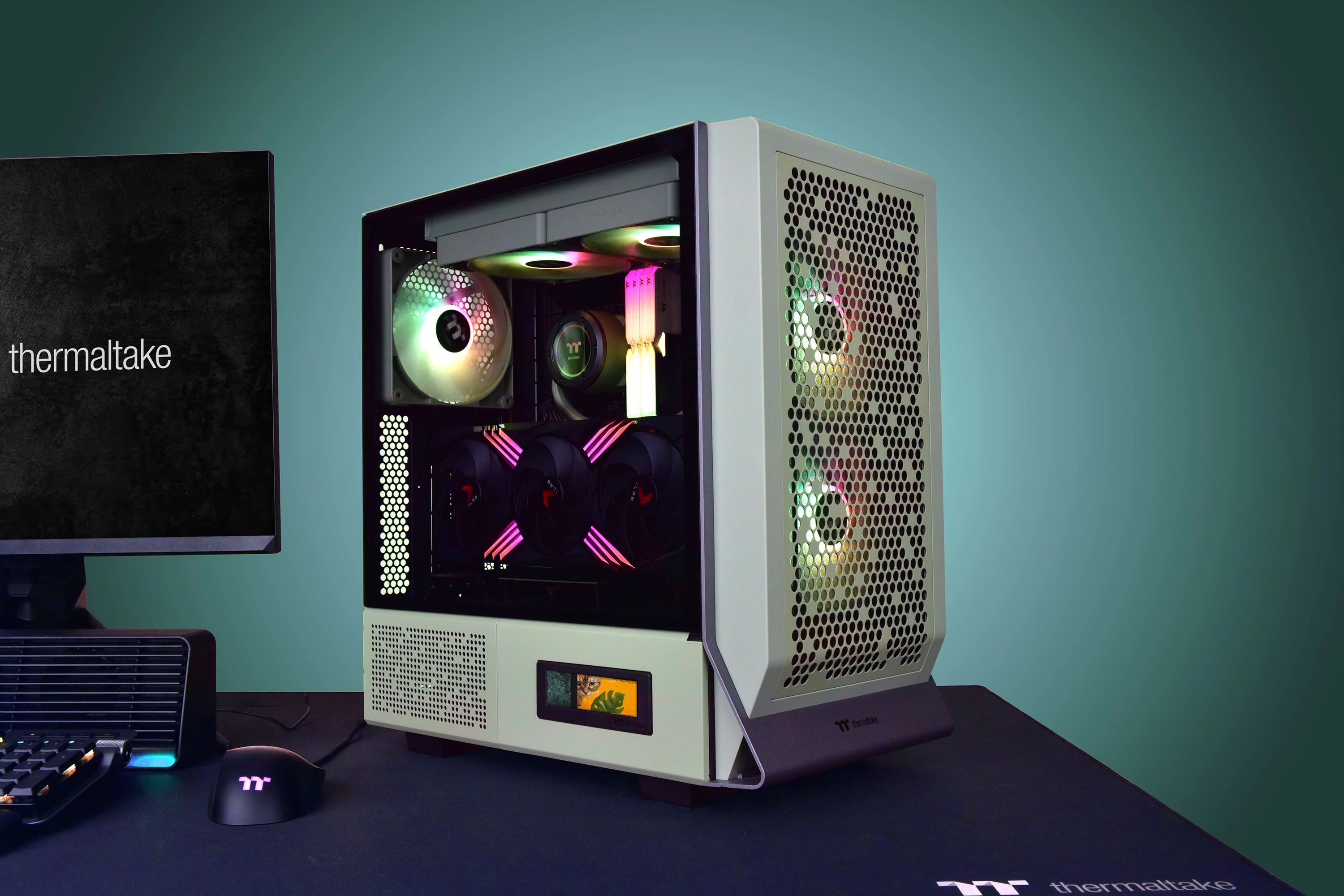 Midi tower ohišje Ceres 300 TG ARGB, Matcha Green Thermaltake