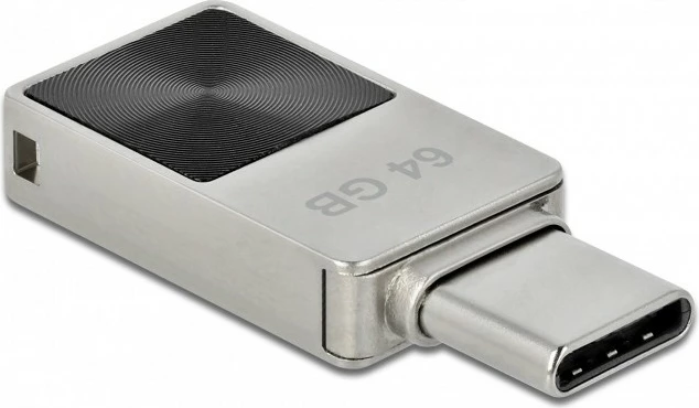 USB ključek 64GB USB-C, DeLOCK, kovinski, srebrn