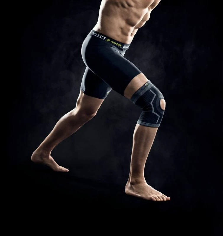 Stabilizator kolena z luknjo Select, za moške in ženske, črn