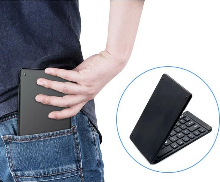 Brezžična zložljiva tipkovnica Techly 364156, Bluetooth 3.0, črna