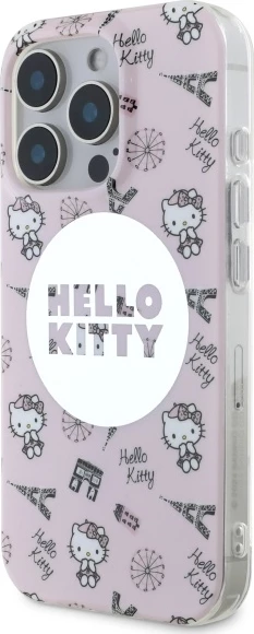 Ovitek za telefon IML All Over Paris Hello Kitty za iPhone 16 Pro, roza