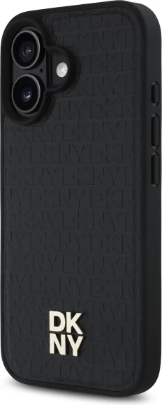 Zaščitni ovitek z logotipom DKNY Repeat Pattern Stack MagSafe za iPhone 16, črn