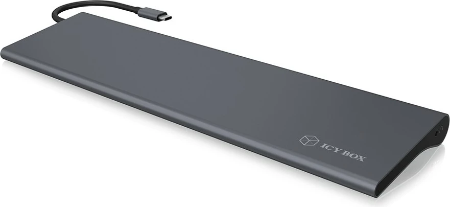 Docking postaja ICY BOX IB-DK2102-C, USB Type-C, 3x USB 3.0, HDMI, Mini DisplayPort, VGA, Gigabit LAN, 100W, antracit/črna