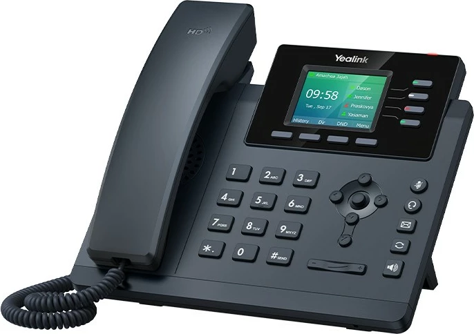 IP telefon, 4 linije, 1000 stikov, LED, Yealink SIP-T34W, črn