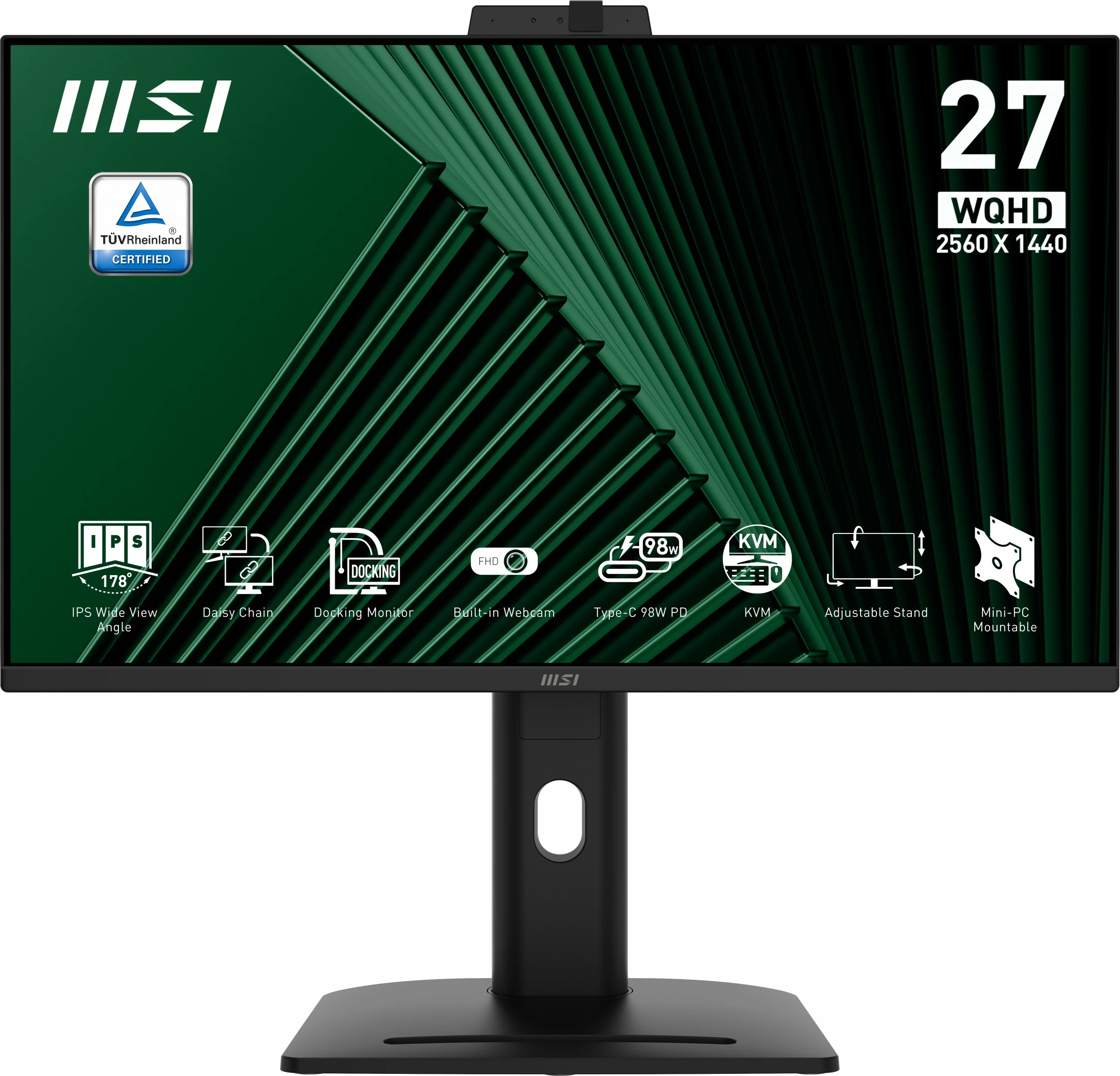 27" WQHD monitor, MSI PRO MP275QPDG, črn